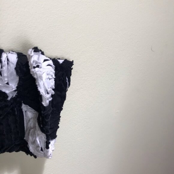 Samuel Dong 3D Black White Jacket Cotton Textured Stretch Zipper Closure Top M - Picture 4 of 12